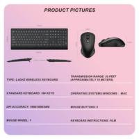 Ensemble clavier et souris sans fil 104 touches, taille standard silencieuse, souris 3 DPI, zéro latence, longue autonomie, compatible avec Windows/Mac