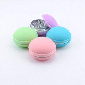 Exquisite Aluminum Alloy Herb Grinder 60mm 2 Layer Design Metal Tobacco Grinder Custom Candy-color macaron Smoking Grinders - Product Image 1