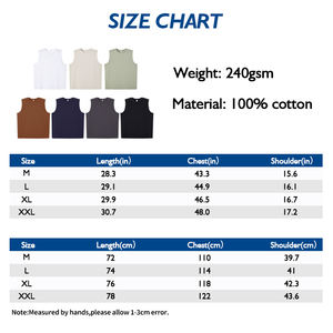 Everyday Basic Men's Vest 240g 32-Count Double Yarn Pure Cotton - Product Image 4