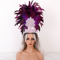Al por mayor: Tocados de plumas para carnaval, cosplay, color personalizado, cómodos, suaves, con decoración de diamantes de imitación, para actuaciones escénicas y fiestas