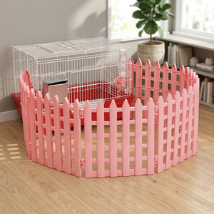 743-F Metal Plastic High Quality Rabbit Chinchilla Breeding Semi-<b>Circle</b> Pet Cage Fences Plastic <b>Tray</b> Snap Button Closure Taiwan - Product Image 2