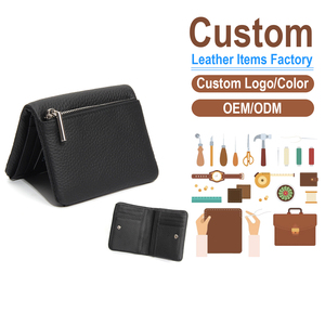 Genuine Leather Women's Short Bifold Wallet, Top Grain Cowhide Card Holder with Coin Pocket Fashion <b>Small</b> <b>Purse</b> for Ladies - Product Image 1