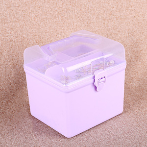 Transparent Plastic Storage <b>Box</b> With Lid And Compartments For Toys Jewelry Cosmetic <b>Small</b> Size Rectangle Handleable Three Colors - Product Image 3