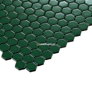 Gạch Gốm Khảm Tường Trang Trí Màu Xanh Lục Hình Lục Giác Trực Tiếp Nhà Sản Xuất - Product Image 3