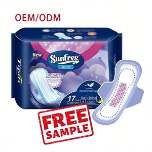 Serviettes hygiéniques jetables de marque OEM, vente en gros, étiquette privée personnalisée, super absorption, coton biologique, serviettes hygiéniques anioniques - Product Image 1