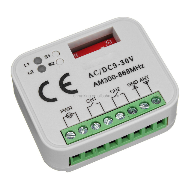 2-Channel HCS301 RF Remote Control Learning Rolling Fixed Code Auto Door 433mhz 315mhz Rechargeable Battery 4 Buttons Plastic