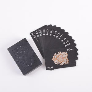 Cartes à Jouer Personnalisées en Plastique avec Feuille d'Or, Motif Rose Noire Guandan, Bibliothèque Nationale, Conception Épaissie et Étanche - Product Image 2