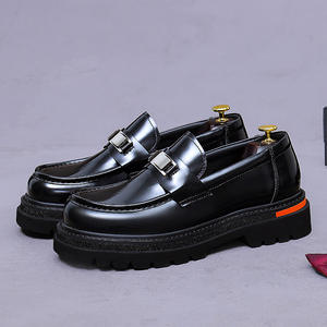 Bottes en cuir de vachette ASTON M.JAZZ 2025 pour homme, collection Printemps-Été, à semelle épaisse, à lacets, montantes, pour le bureau, les occasions professionnelles et les soirées, avec patchwork - Product Image 1