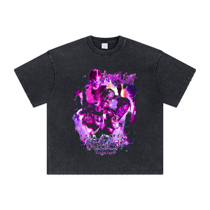 T-shirt da uomo casual traspirante a maniche corte, lunghezza lunga, stampa serigrafica, 100% cotone, nero, vestibilità ampia - Produttore <span class=keywords><strong>di</strong></span> abbigliamento - Product Image 2