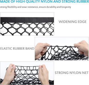 Filet de chargement robuste en polyester noir à 2 couches Teng Hui pour benne de SUV et camion, 44x15 pouces, crochets universels, réglable, très élastique, 12+ - Product Image 2