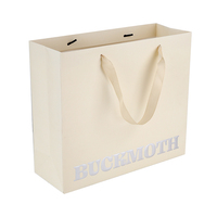 Sacs en papier d'art personnalisés de luxe avec logo imprimé pour l'emballage des supermarchés et des épiceries, sacs cadeaux recyclables pour boutiques avec ruban et corde
