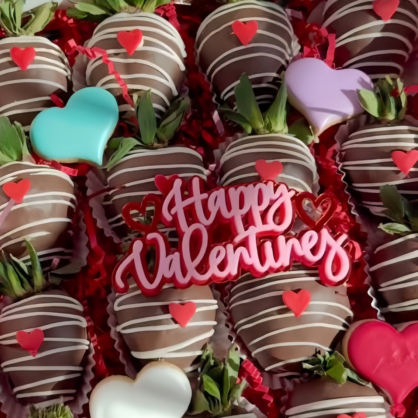 Red Pink Happy Valentins