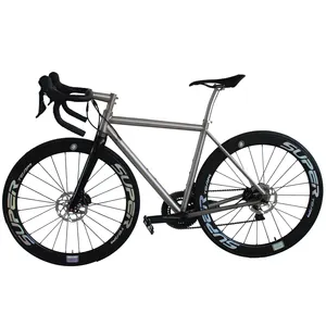 Titanium Gravel Bike 22-Speed Gear System with Disc Brake Flat Mount Feature