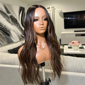 Parrucca Ebraica Kosher con Top in Pizzo Marrone, 100% <span class=keywords><strong>Capelli</strong></span> Umani Europei con Base in Seta, Onda <span class=keywords><strong>Naturale</strong></span> - Product Image 2