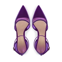 Chaussures à talons aiguilles violettes élégantes à bout pointu style soirée