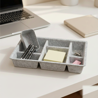 Organizer Laci Felt Multi Kompartemen, Pembagi Laci Meja untuk Alat Tulis Kantor, Makeup, Pena, dan Penyimpanan Lainnya
