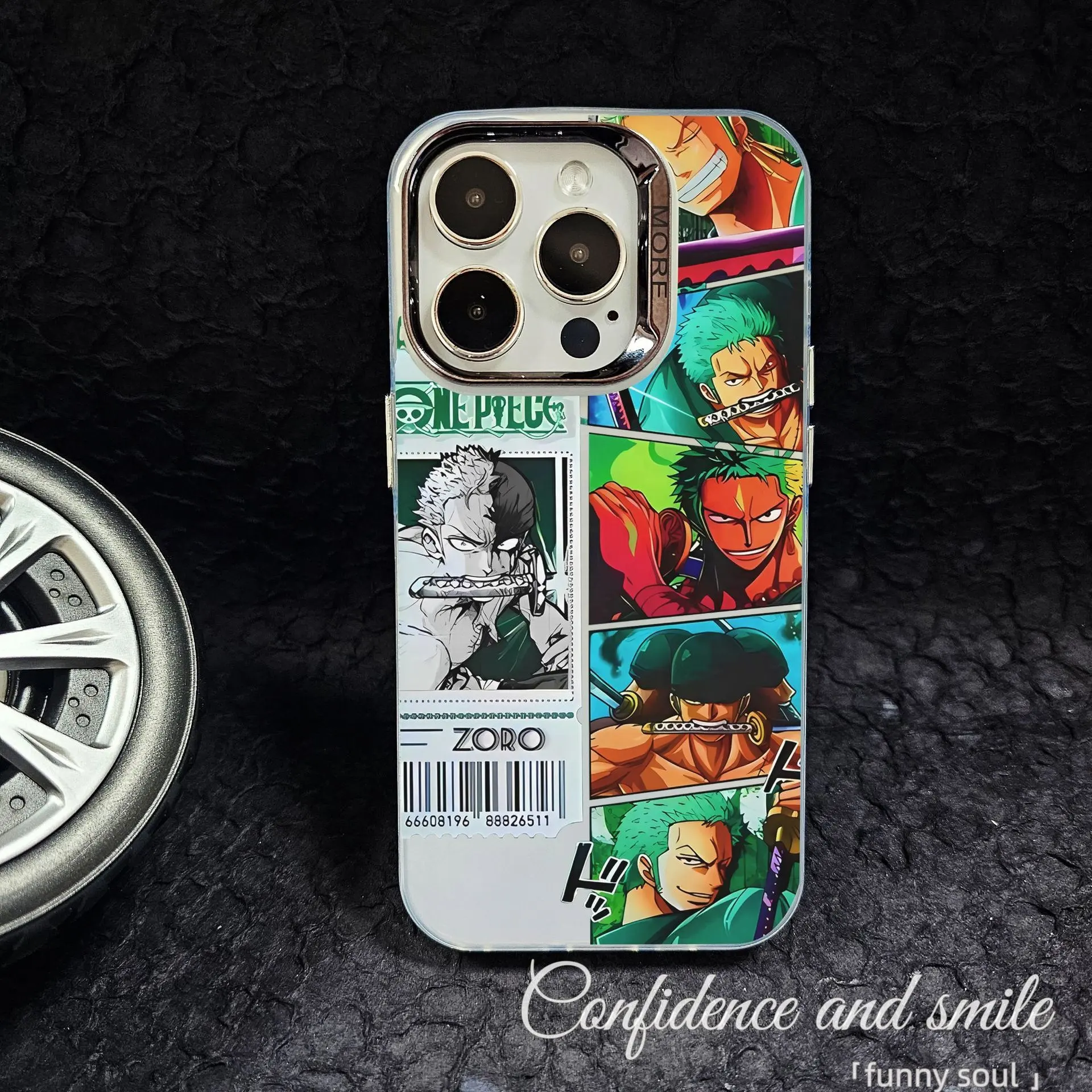 Großhandel galvani sierte IMD Cartoon Anime One Piece Zoro Handy hüllen für iPhone 13 12 11 für IPhone 14 Pro 15 Pro Max Rückseite