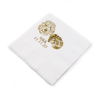 Serviettes en Papier Imprimées et Colorées Personnalisables, Variété Bleu Blanc Noir 25*25cm, pour Boissons, Déjeuner, Dîner, Fête, Bar ou Mariage, Décoratives