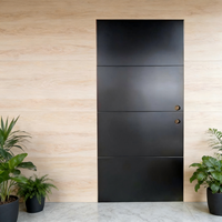 XIYATECH Nouveautés Porte Intérieure Moderne en Bois Massif pour Chambre à Coucher, Design Noir Contemporain pour Maison
