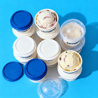 Coppette per Gelato in Carta Kraft Riciclata con Coperchi, Compostabili, Usa e Getta, per Alimenti, Stampa Personalizzata 4oz 6oz 8oz 12oz
