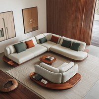 Ensemble de canapés 2 places de luxe moderne avec pieds en bois, tissu de qualité supérieure, meubles d'appoint pour salon, rembourrage en éponge, prix raisonnable
