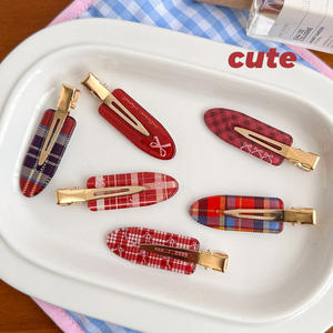 Qianji kustom mulus merah tidak ada kerut klip rambut grosir mode jepit rambut untuk wanita Tahun Baru diskon besar - Product Image 2