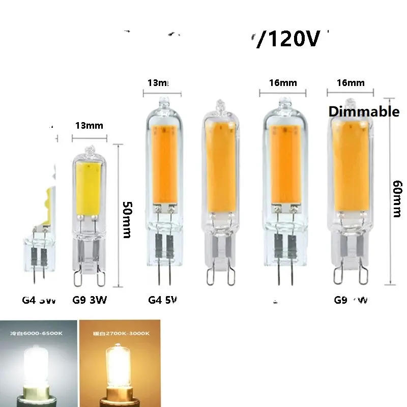 Risparmio energetico dimmerabile AC220-240V DC12V 1.5W/1.8W/2W/2.3W/2.5W/3W/4W senza sfarfallio G4 serie LED lampadine SMD