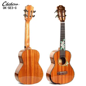 Beste Kwaliteit Op Maat 23 Inch Concert Massief Mahonie Body Goede Prijs Glossy Kit Diy Armsteun Ukelele Met Kleurrijke Stenen Inlay