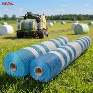 Filet <span class=keywords><strong>de</strong></span> paillage rond pour balles <span class=keywords><strong>de</strong></span> foin en HDPE blanc 10 g/m², 1,23 m x 3000 m, pour alimentation lente - Vente chaude - Product Image 1