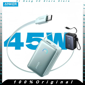 Anker <span class=keywords><strong>Nano</strong></span> <span class=keywords><strong>10</strong></span> 000 mAh 45 W Max, batterie externe compacte, chargeur portable, câble USB-C <span class=keywords><strong>de</strong></span> 2,3 pieds, entrée type-C pour iPhone - Product Image 3