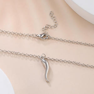 Collier en corne italienne Thisbe classique italien Cornetto Talisman Protection bijoux porte-bonheur amulette piment pendentif à breloque - Product Image 4