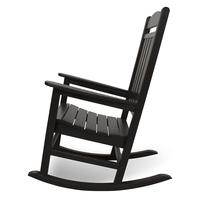 DU'S – chaise à bascule noire de jardin, mobilier d'extérieur, chaise de cour en bois, fauteuil décontracté