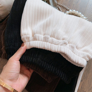 Baby Girl Corduroy Flared <b>Pants</b> Fleece <b>Lined</b> Thick Long Casual Korean Style Solid Color Cotton Fabric Autumn Winter - Product Image 3
