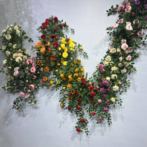 特別オファー5.7FTフェイクテーブル花柄ガーランドローズピンク天井吊りシルク人工ローズフラワーバイン - Product Image 6