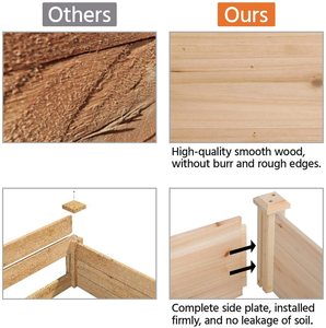 NOUVEAU Kit lit <span class=keywords><strong>potager</strong></span> surélevé en <span class=keywords><strong>bois</strong></span> massif pour l'extérieur Boîte de jardinage surélevée en <span class=keywords><strong>bois</strong></span> - Product Image 4