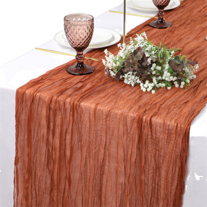 <span class=keywords><strong>Runner</strong></span> da Tavolo in Garza a Righe da 300 cm (10 piedi) nei Colori Terracotta, Viola, <span class=keywords><strong>Beige</strong></span>, Verde Salvia, Blu Reale, Bordeaux, Rosa per Matrimoni, Feste e Casa - Product Image 1