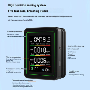 NDIR 스마트 휴대용 OLED TVOC CO2 습도 온도 공기질 모니터 5-in-1 가정용 기기 - Product Image 3