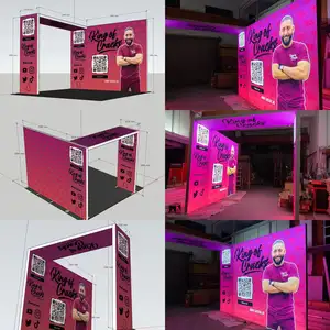 Выставки стенд Ткань двухсторонний световой короб Стоя с подсветкой Рекламные витрины Светодиодная печать на ткани