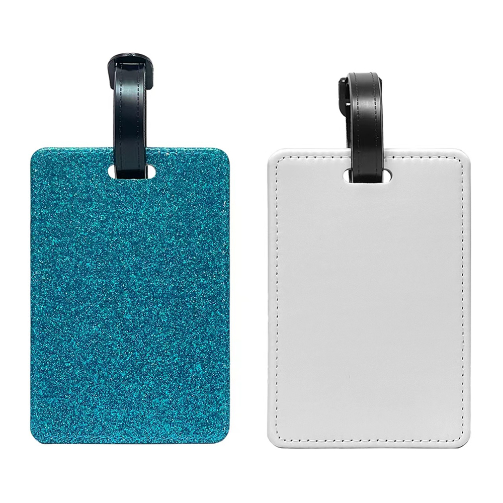 Paillettes bleues et rectangle blanc