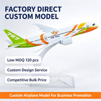 Modèle d'avion de passagers en alliage de 20 cm, fabrication sur mesure, faible MOQ, modèle d'avion moulé sous pression pour collection, cadeau d'affaires