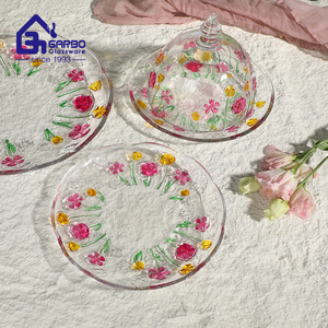 فراشة زهرة الحب تصميم جديد سعر المصنع بخاخ ملون تقديم طبق حلوى طبق حلوى جرة بالجملة - Product Image 3