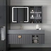 Meuble sous-évier multifonctionnel de luxe de haute qualité avec vasque et miroir au design moderne – Fabricant en gros