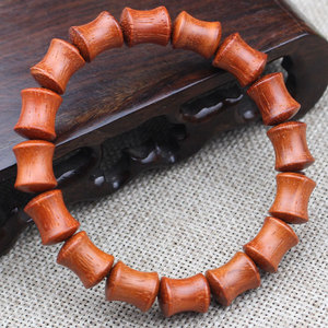 Rosewood <b>Bracelet</b> 10x12mm Bamboo Joint Design Ethnic Style Everyday Wear Jewelry Collectible Unisex Couple <b>Bracelet</b> - Product Image 2