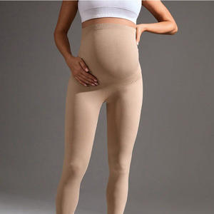 Pantalones de Yoga de Nailon y Spandex sin Costuras para Embarazo, Leggings Deportivos con Soporte Abdominal y Cintura Alta Elástica - Product Image 3