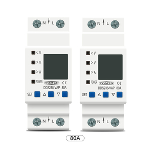 Dispositif de protection contre les surtensions et les sous-tensions réglable sur rail DIN 63A 80A 110V 230V, limiteur de courant, voltmètre, kWh - Product Image 5