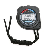 Stopwatch Elektronik Profesional Digital Klasik Sederhana dengan Layar LCD, Kronograf, 2 Memori, Pemantauan Waktu, Perangkat Pelacak