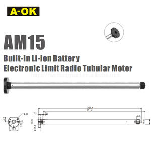 A-OK AM15 03/35-ES-E maison intelligente batterie au Lithium <span class=keywords><strong>volet</strong></span> roulant 15mm Rechargeable <span class=keywords><strong>AOK</strong></span> <span class=keywords><strong>moteur</strong></span> tubulaire - Product Image 5