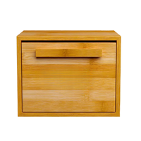 Meuble de rangement de bureau en bambou à un seul tiroir, organisateur compact en bambou naturel pour maquillage, stylos et fournitures de bureau