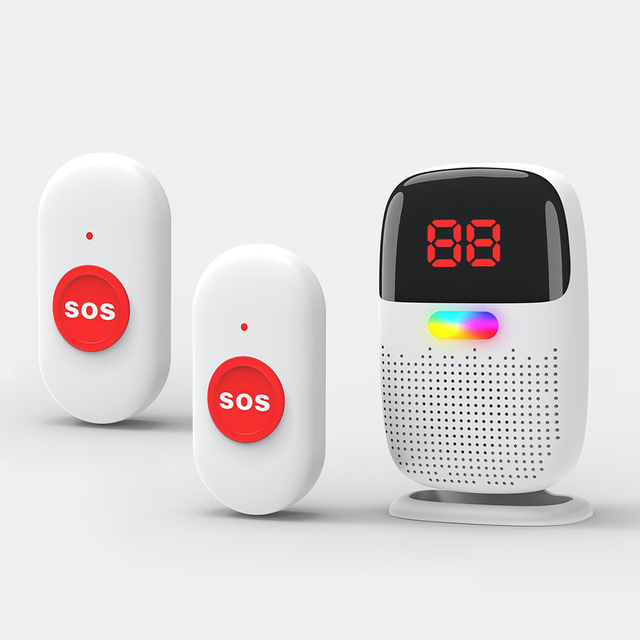 Call Buttons SOS Alert Doorbell Portable Alarm Caregiver Pagers Wireless for Nurse Calls Elderly Patients Home Emergencies