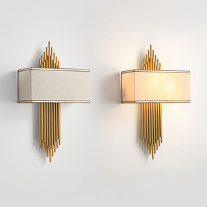 Applique murale <span class=keywords><strong>LED</strong></span> moderne en métal doré, bande de tissu décorative en fer pour couloirs d'hôtel et salon, lumière blanche chaude - Product Image 3